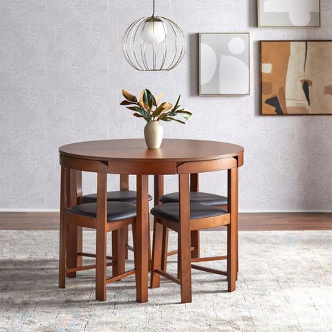 Harrisburg Tobey 5-Piece Compact Round Dining Set - On Sale - Bed Bath ... inside Round Dining Table For Compact Spaces